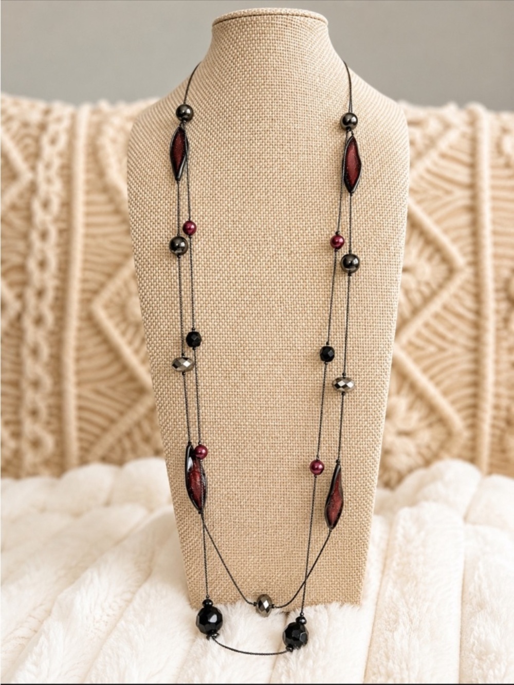 🤎 NWOT Long Beaded Statement Necklace | Boho Layered Jewelry ✨